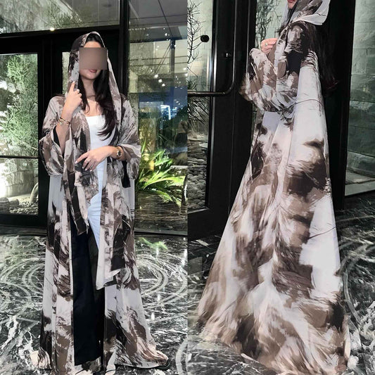 Noorah Printed Abaya Set (IA147) - Ikah