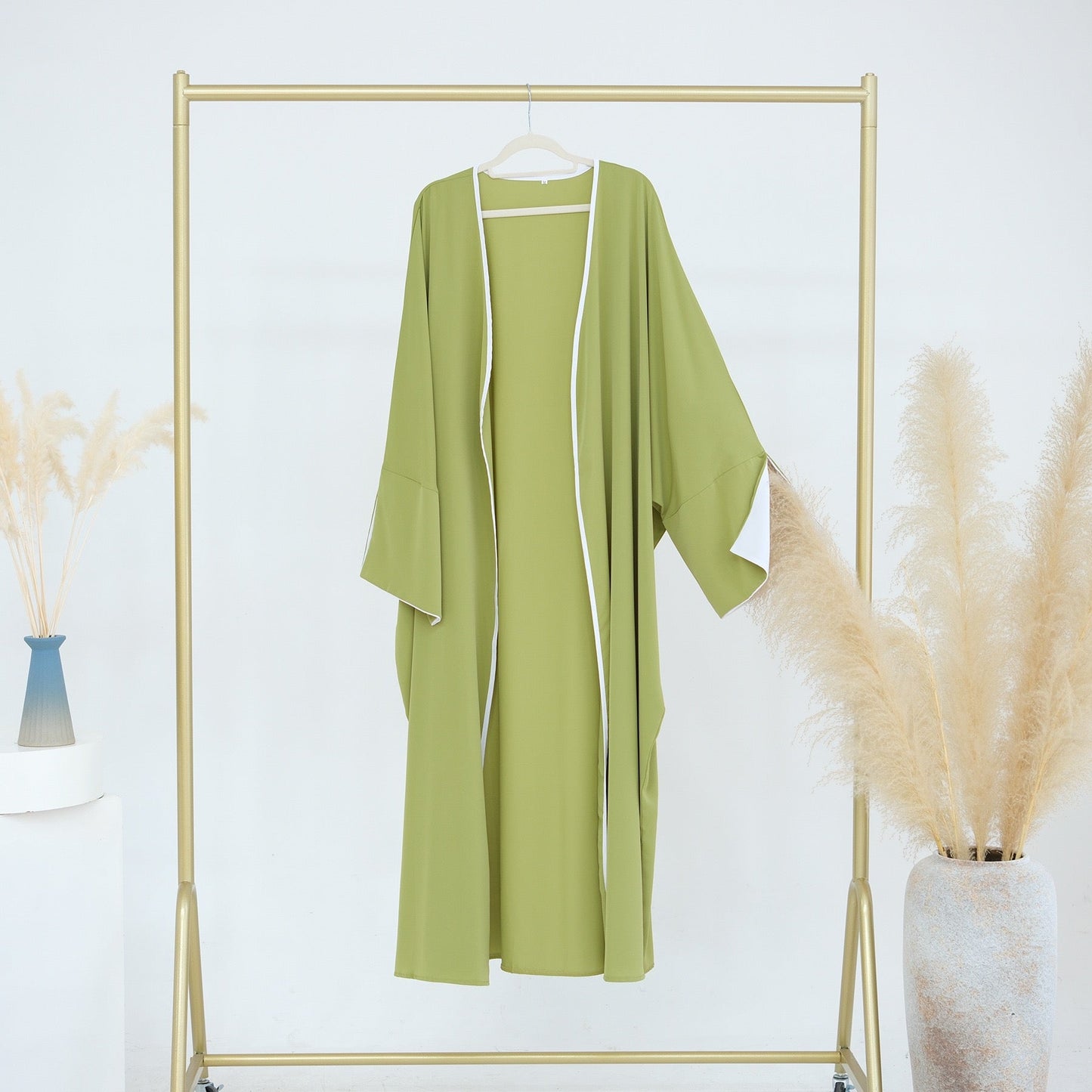 Piping Abaya With Split Sleeves(EG128) - Elara Global