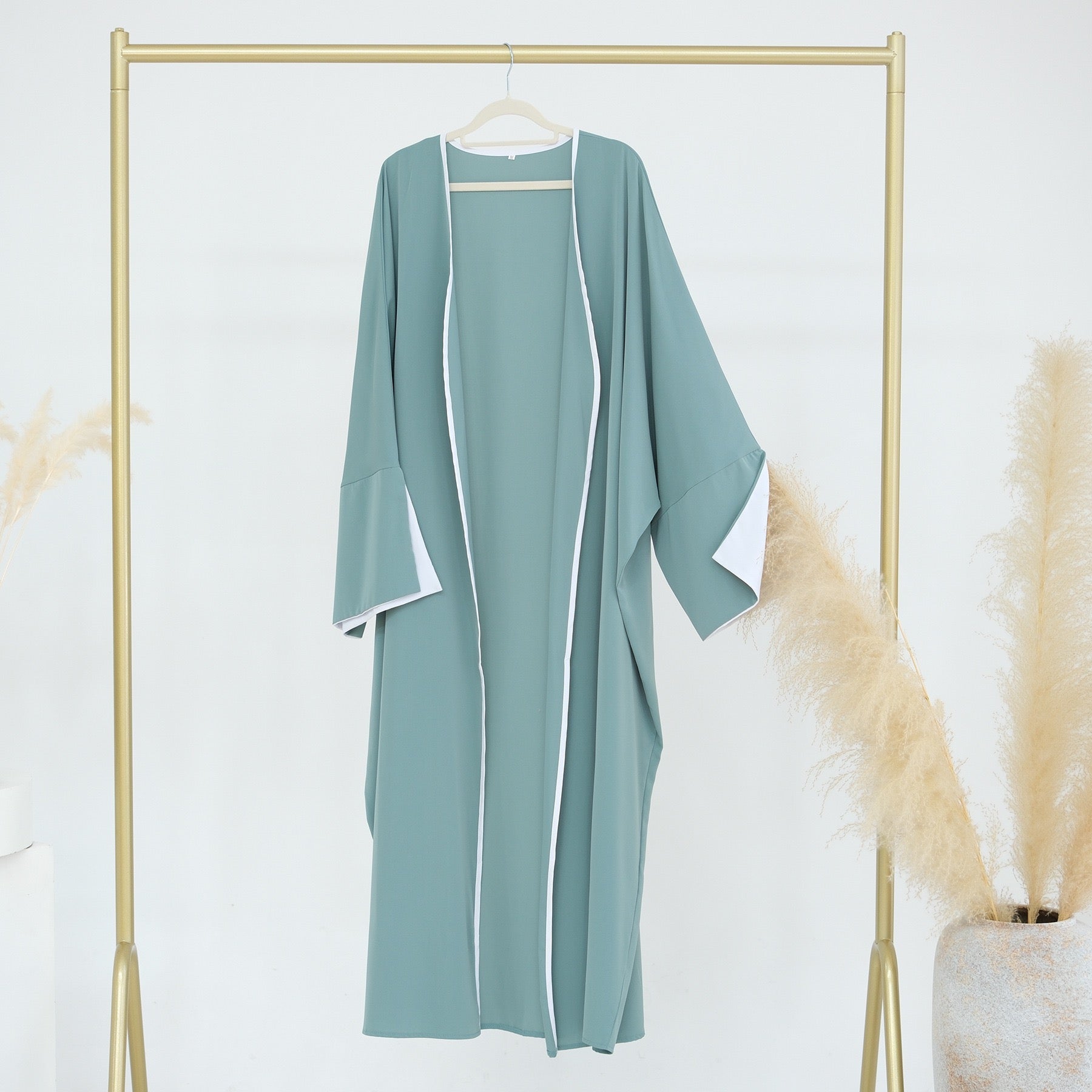 Piping Abaya With Split Sleeves(EG128) - Elara Global