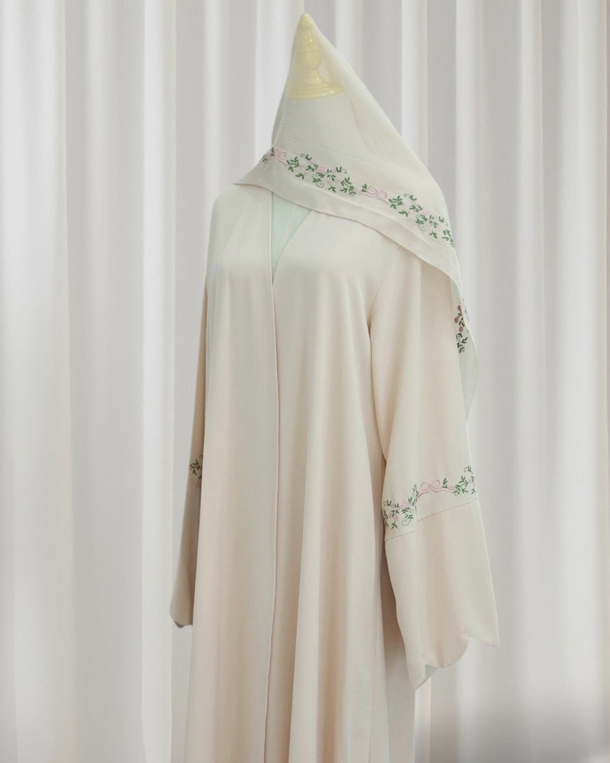 Rosette Floral Embroidered Abaya Set (EG143) - Ikah