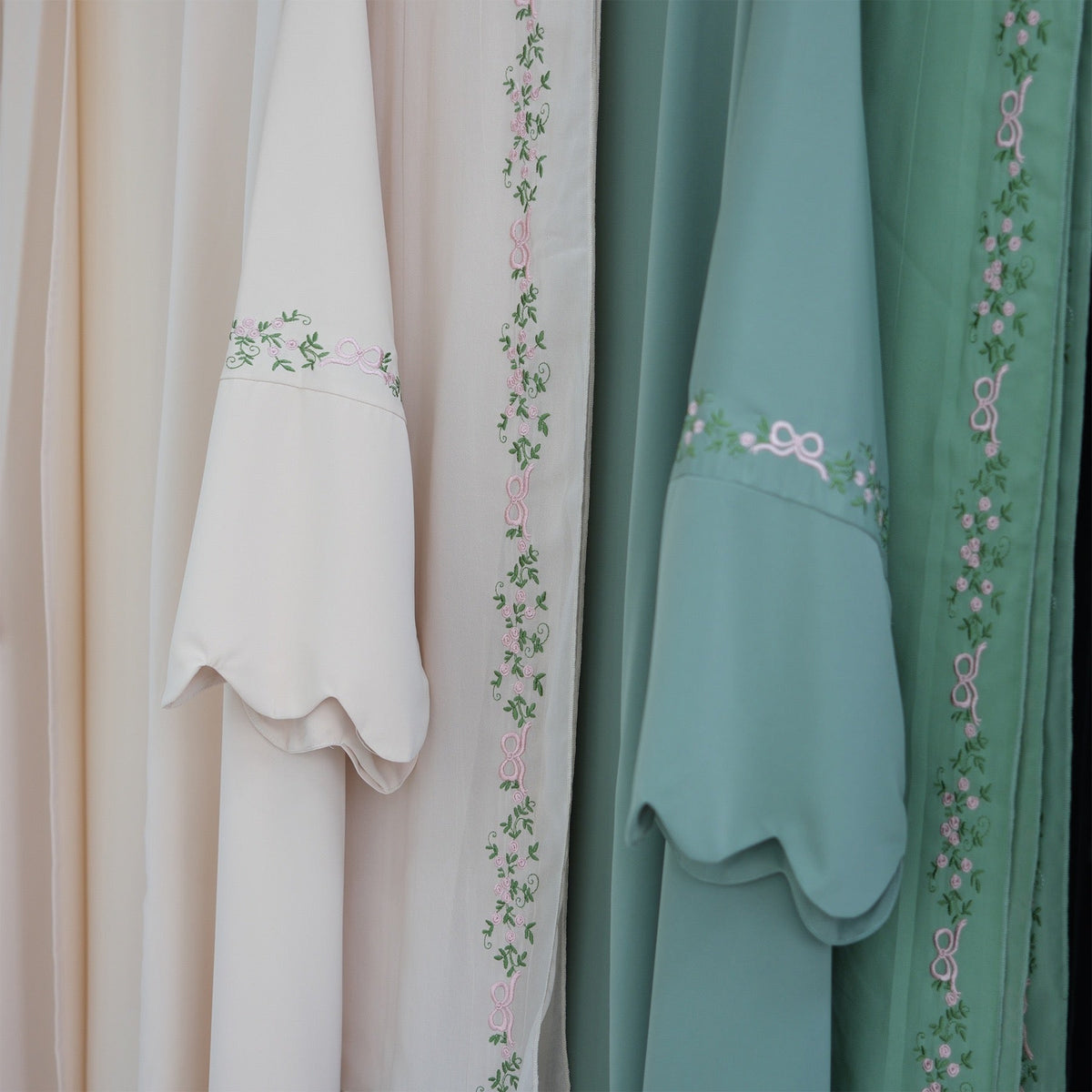 Rosette Floral Embroidered Abaya Set (EG143) - Ikah