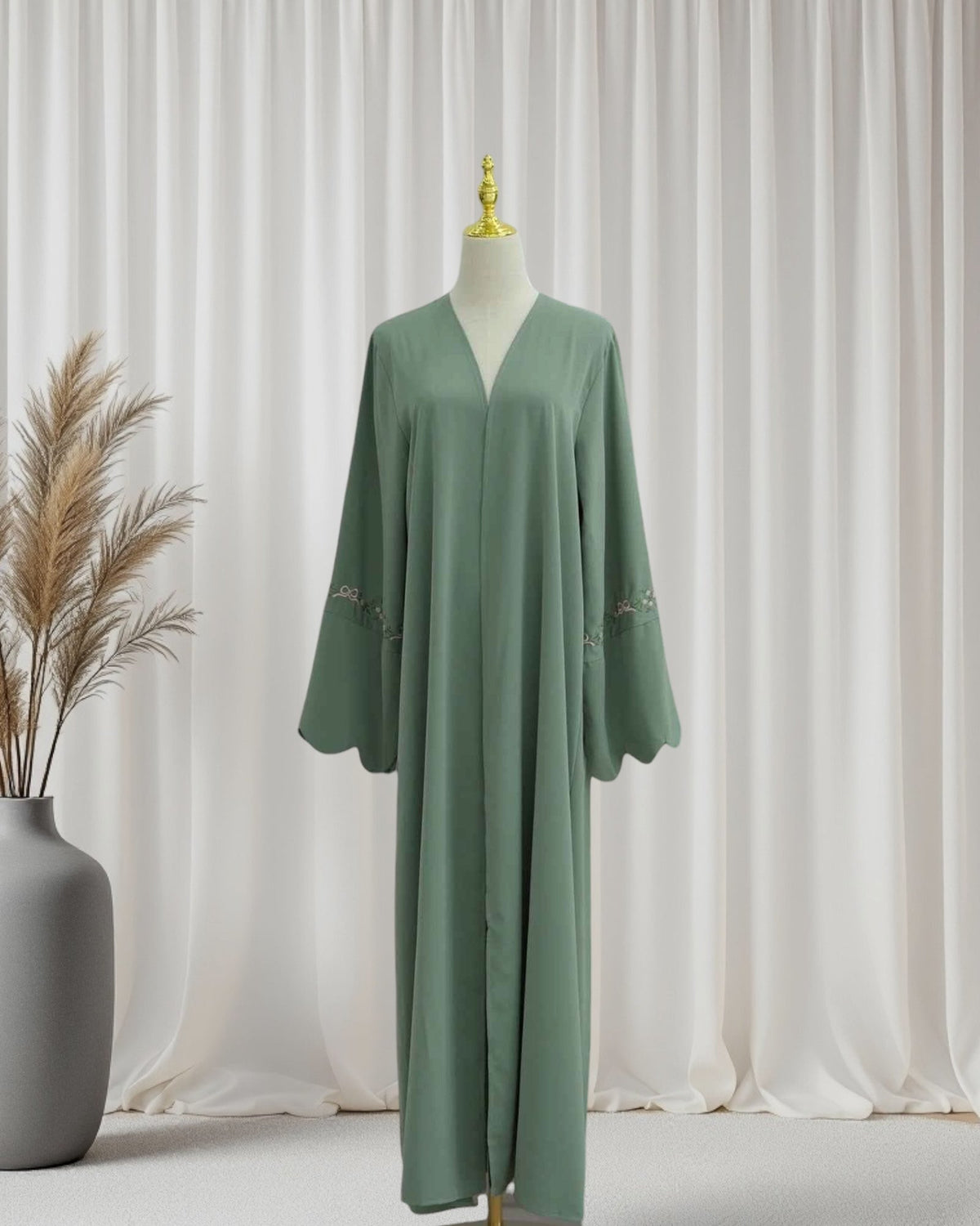 Rosette Floral Embroidered Abaya Set (EG143) - Ikah