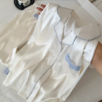 Silky Lace - Trim Pajama Set - Elara Global