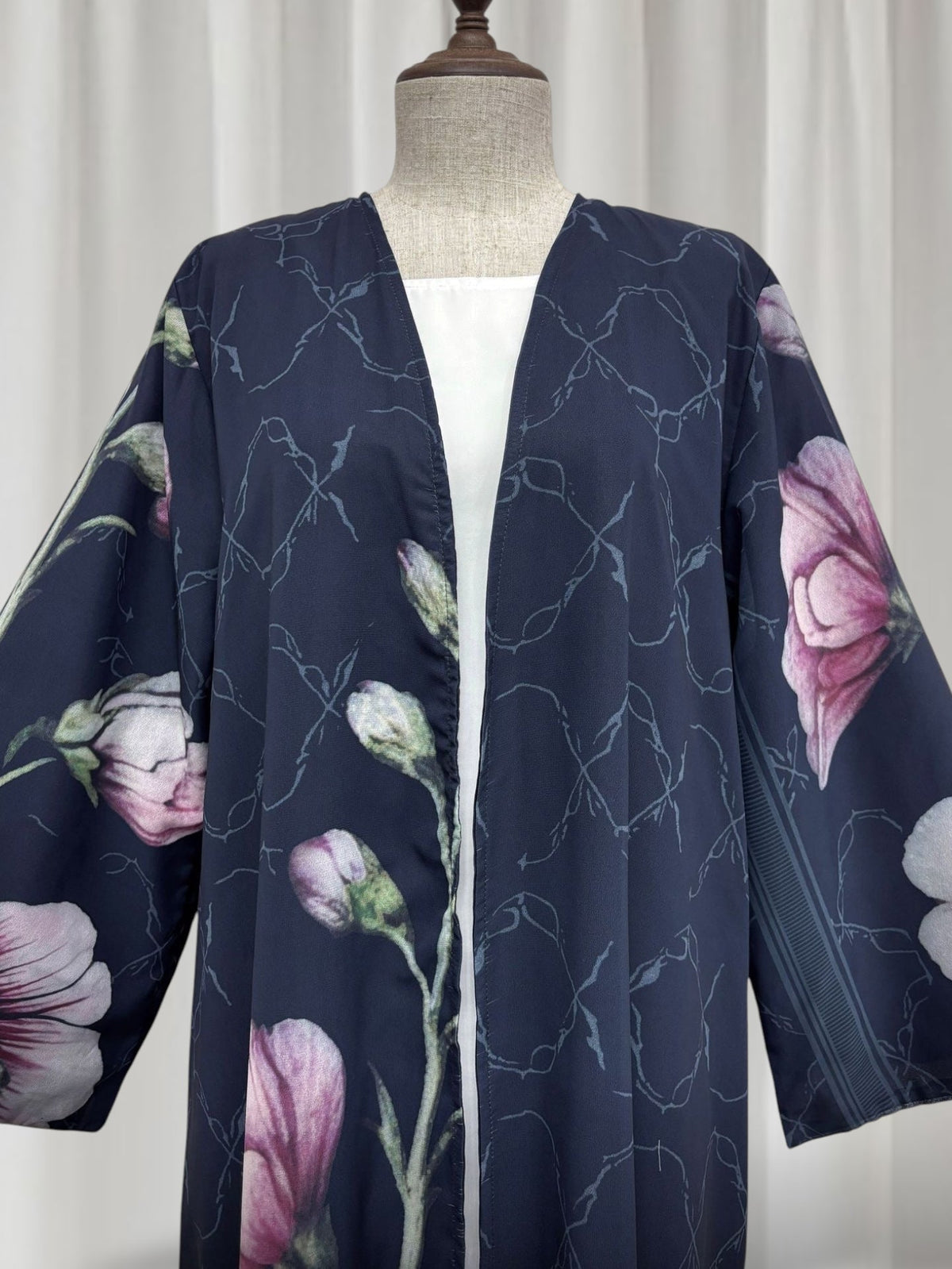 The Artisanal Midnight Floral Abaya Set (EG150) - Ikah