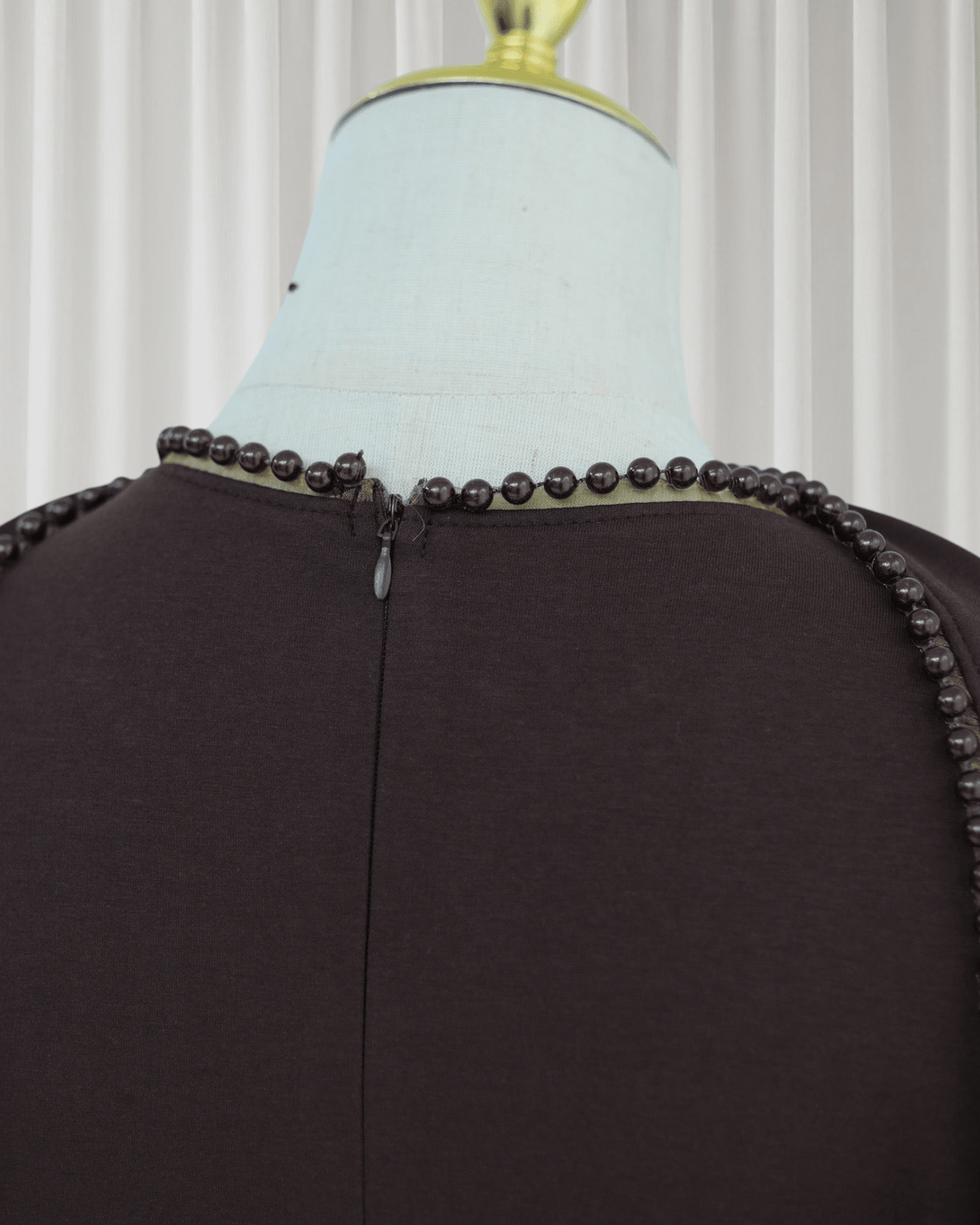 The Atelier Pearl Cape Dress - Dark Coffee(DC158) - Ikah