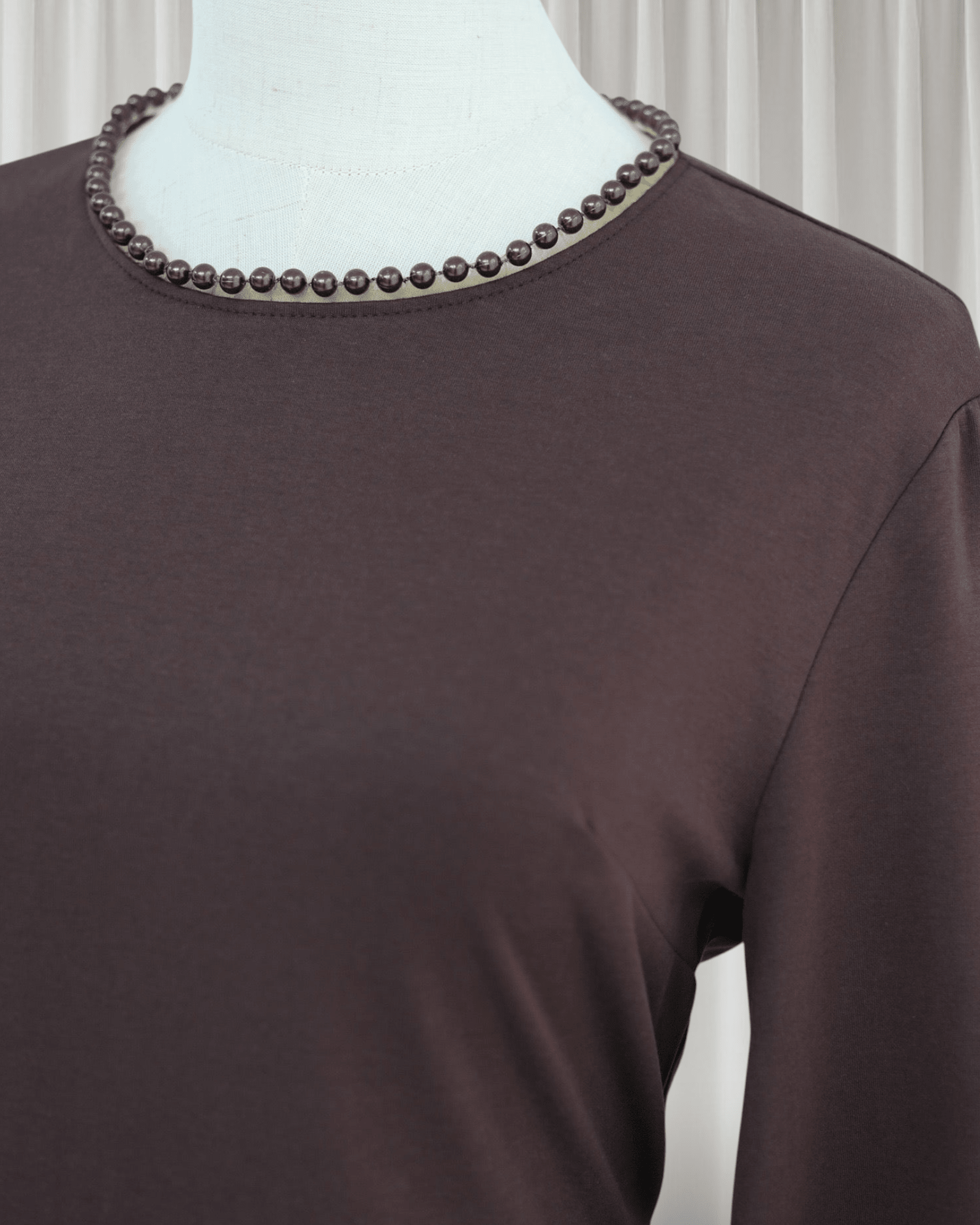 The Atelier Pearl Cape Dress - Dark Coffee(DC158) - Ikah