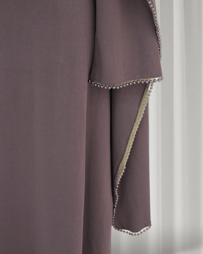 The Atelier Pearl Cape Dress - Dark Coffee(DC158) - Ikah