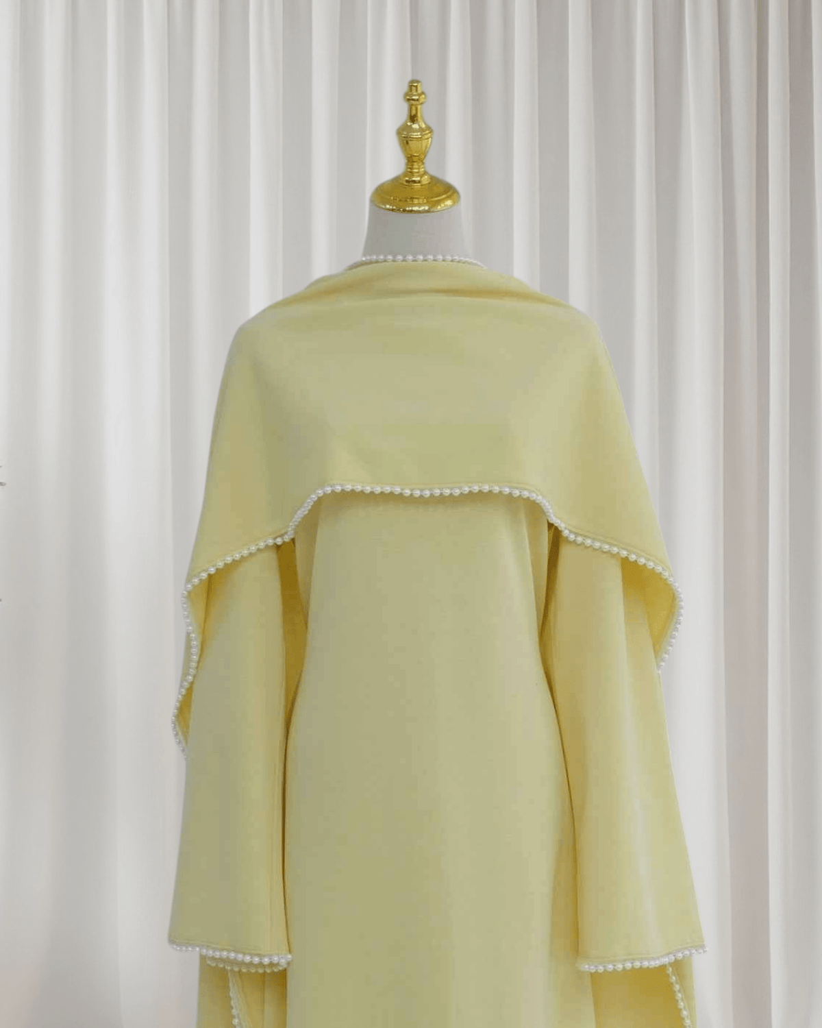 The Atelier Pearl Cape Dress - Yellow (DY158) - Ikah