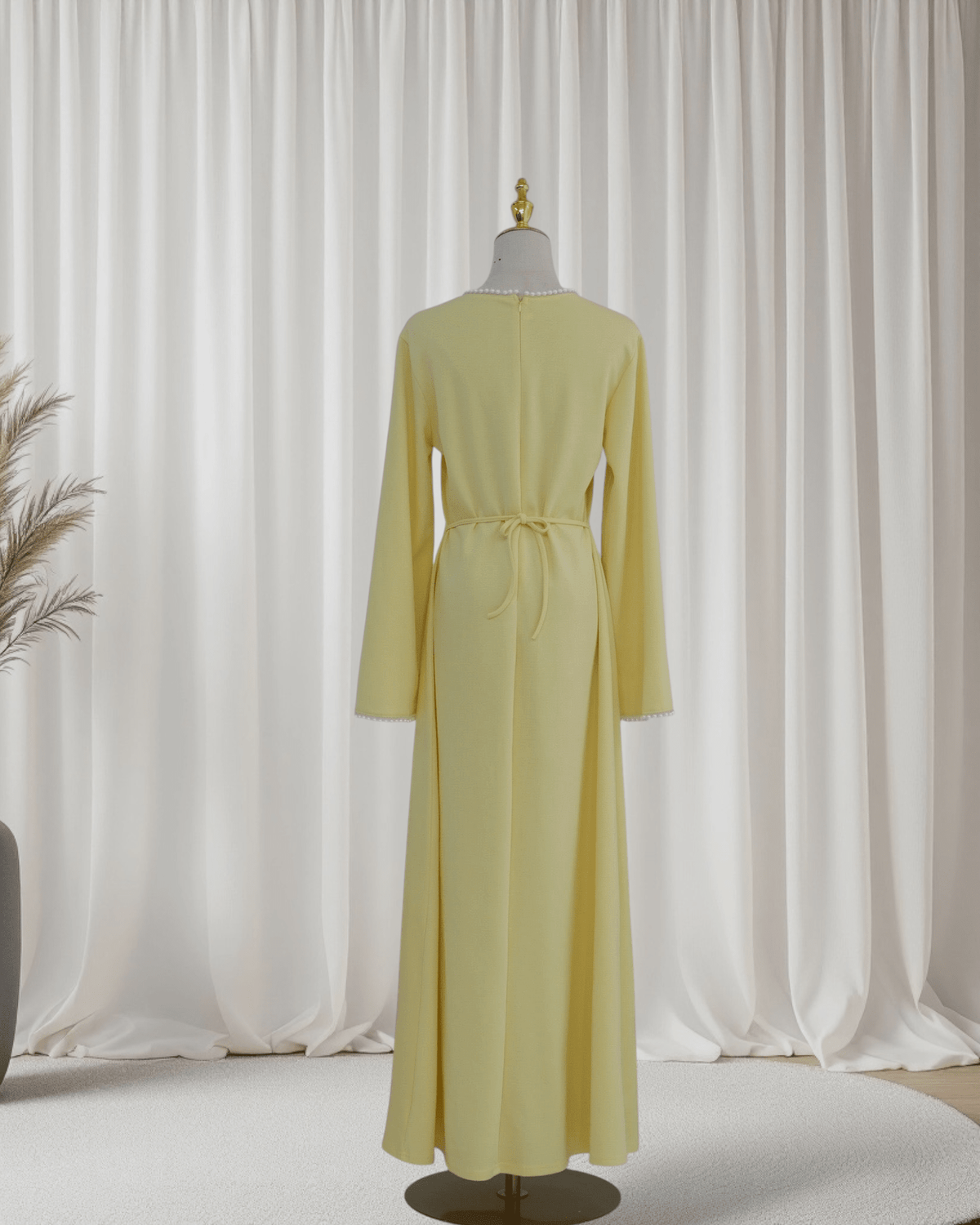 The Atelier Pearl Cape Dress - Yellow (DY158) - Ikah