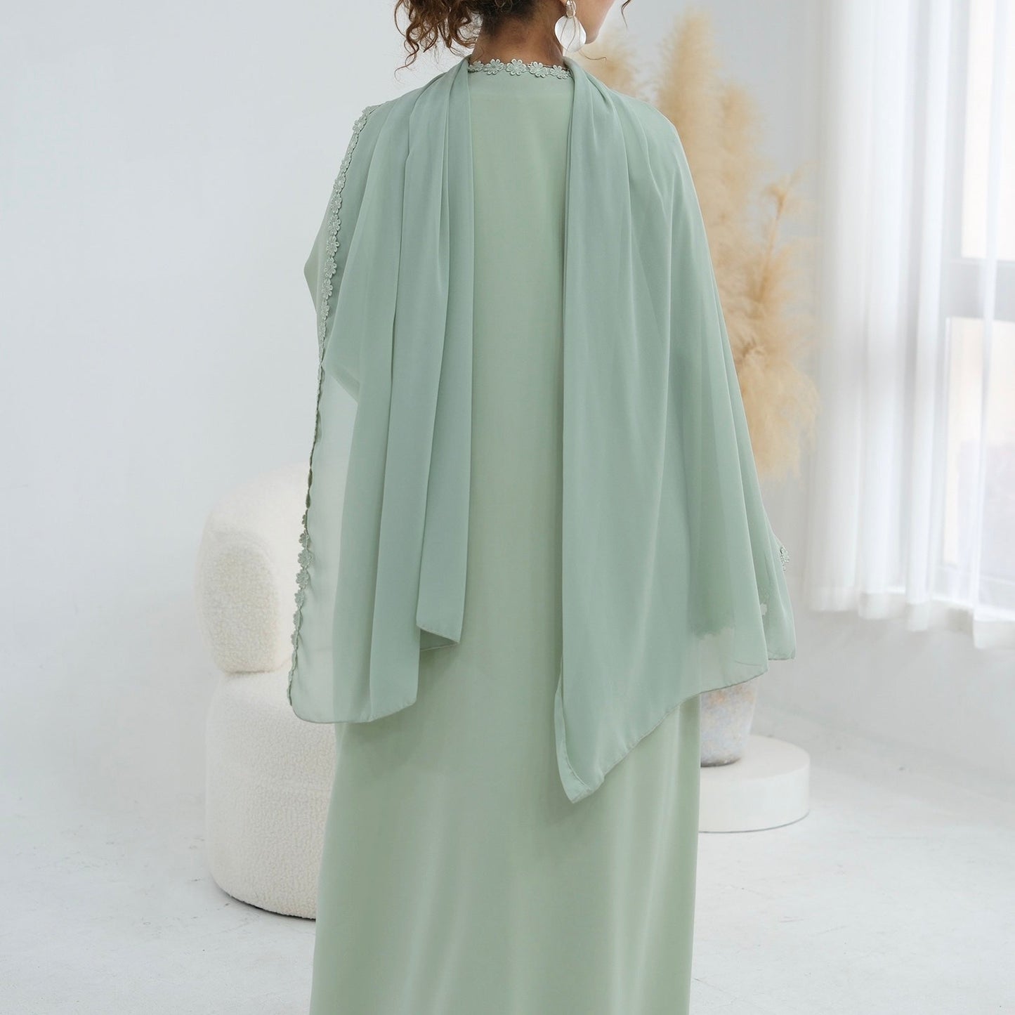 The Bloom Lace Abaya Set (EG137) - Ikah