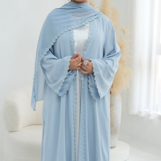 The Bloom Lace Abaya Set (EG137) - Ikah