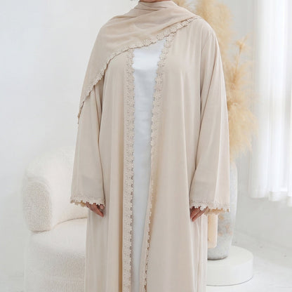 The Bloom Lace Abaya Set (EG137) - Ikah