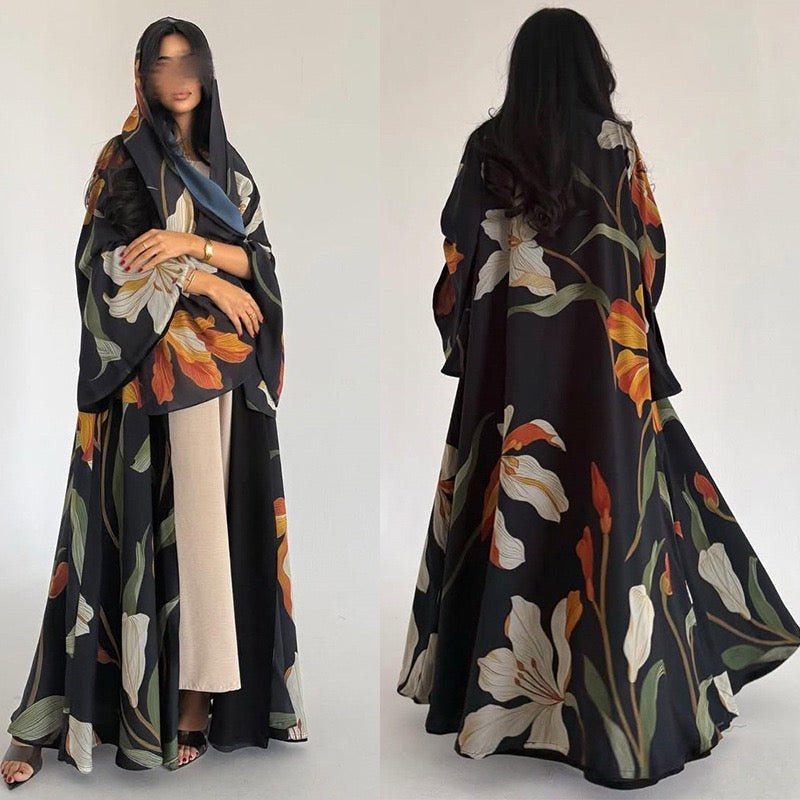 The Botanical Large Print Abaya Set (IA166) - Ikah