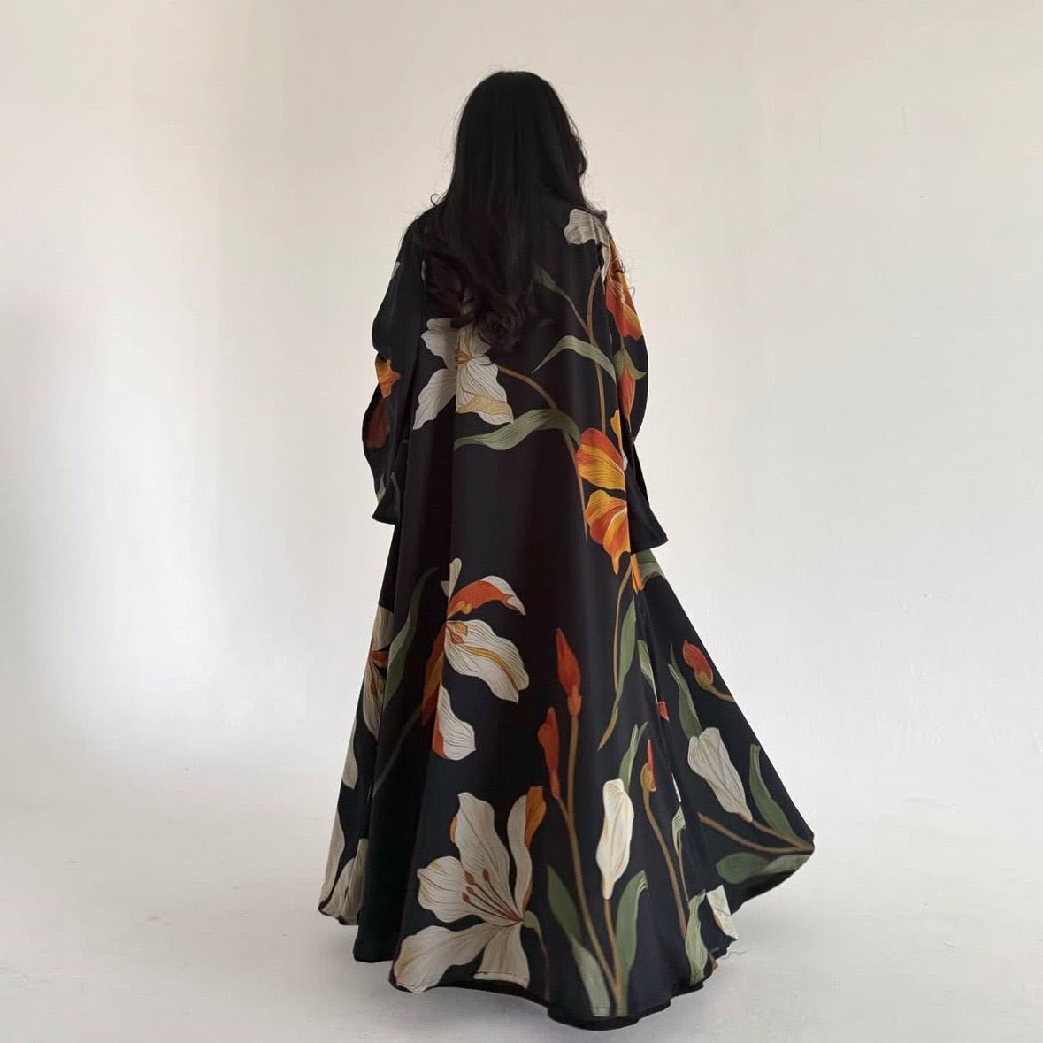 The Botanical Large Print Abaya Set (IA166) - Ikah