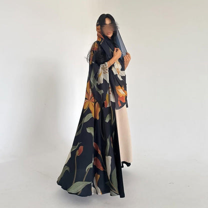 The Botanical Large Print Abaya Set (IA166) - Ikah
