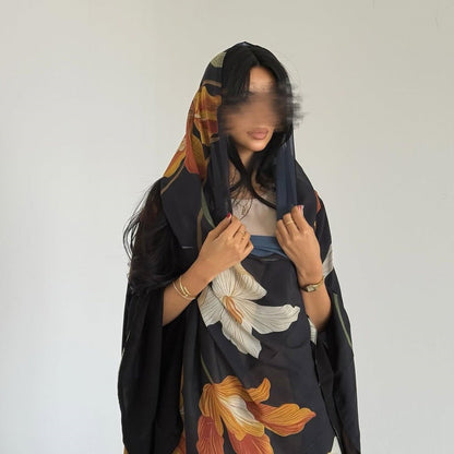 The Botanical Large Print Abaya Set (IA166) - Ikah