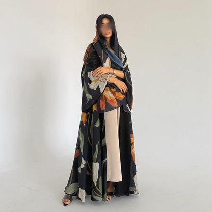 The Botanical Large Print Abaya Set (IA166) - Ikah