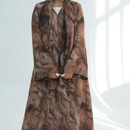 The Étoile Print Abaya Set (EG127) - Ikah