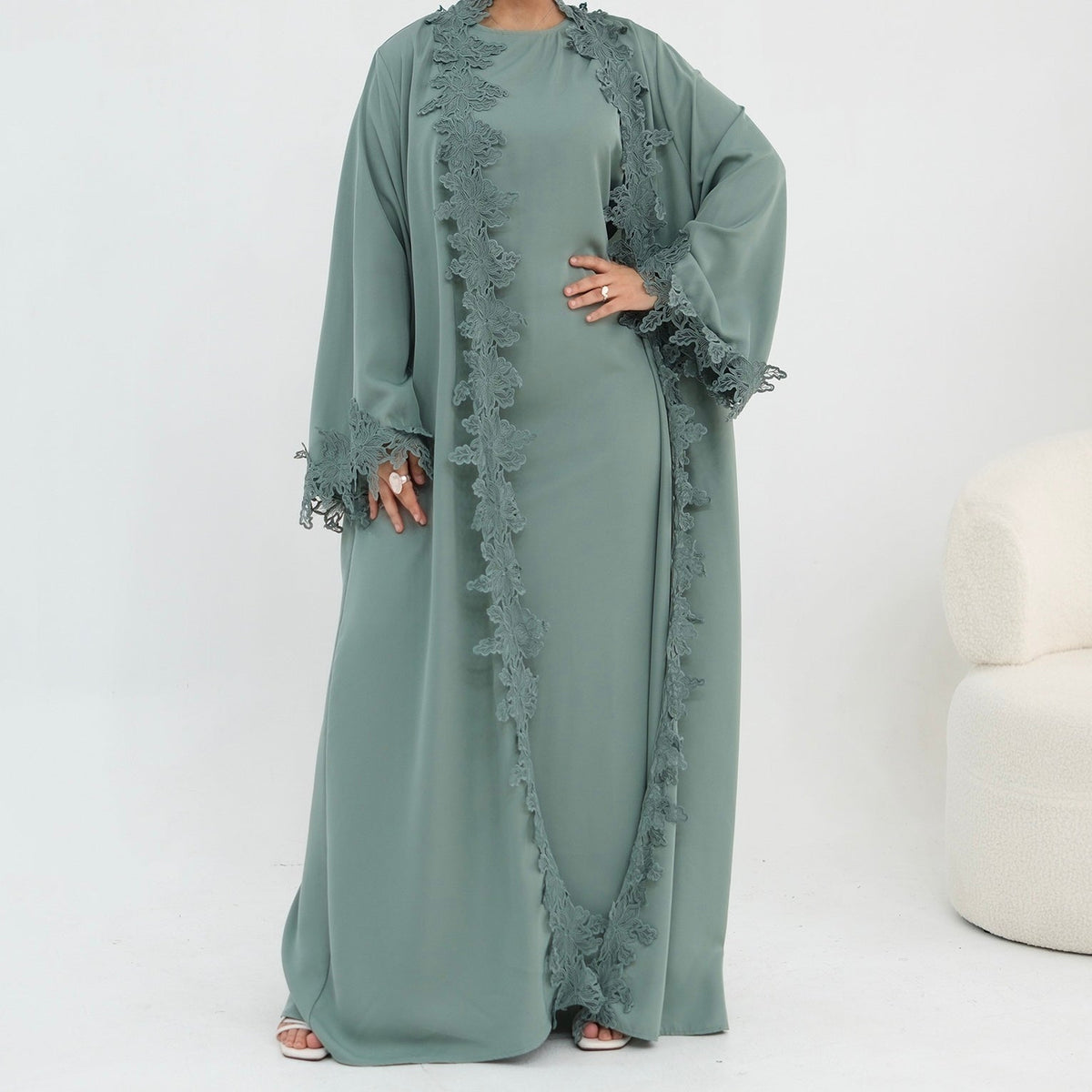 The Fleur Lace Abaya Couture (EG140) - Ikah