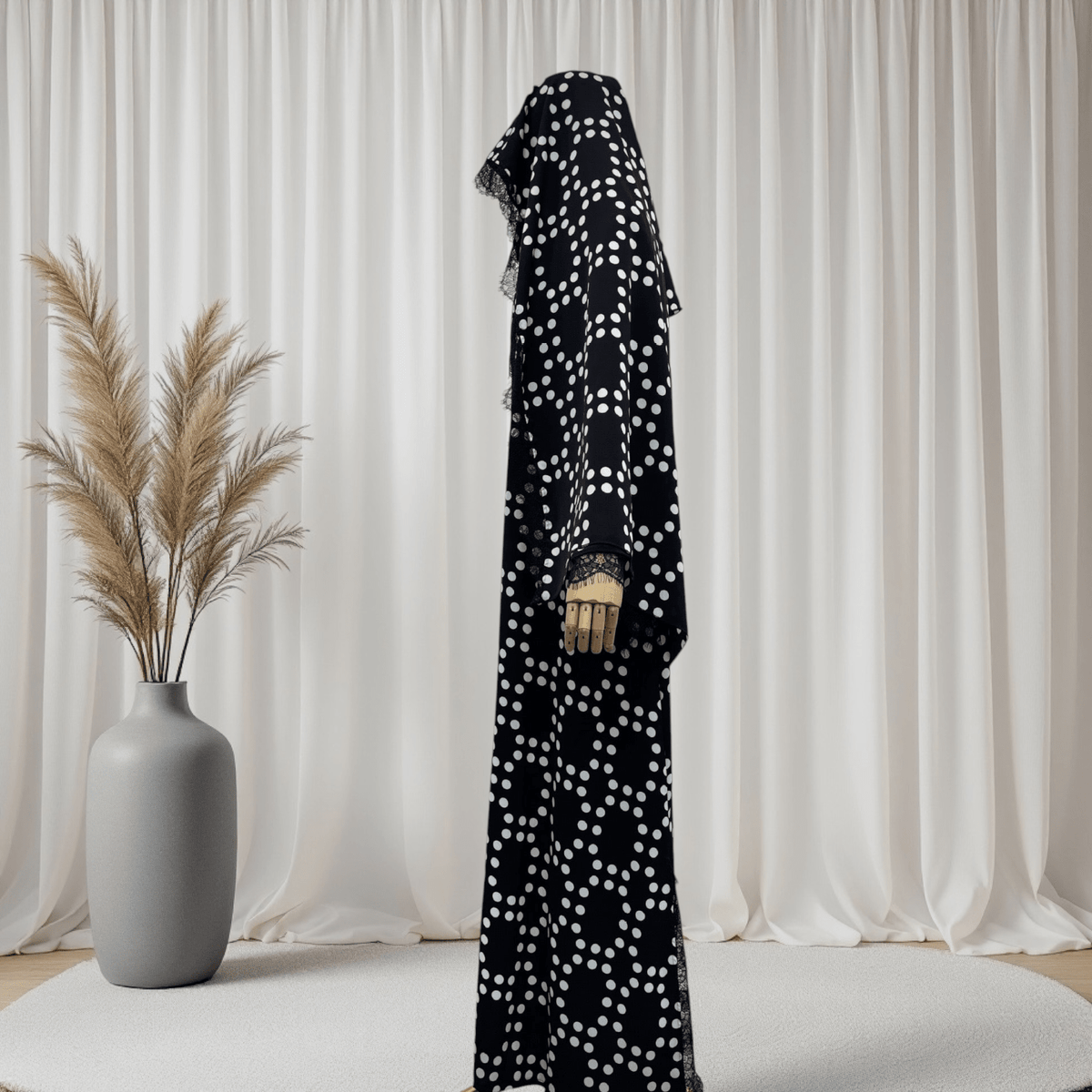 The Polka Dot Lace Abaya Set (EG148) - Ikah
