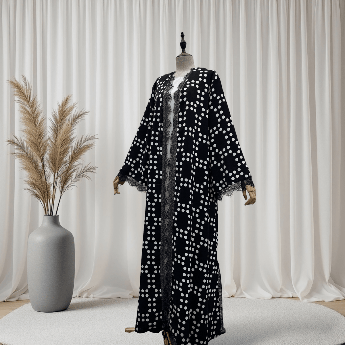 The Polka Dot Lace Abaya Set (EG148) - Ikah