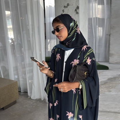 The Rizah Floral Print Abaya Set (IA164) - Ikah